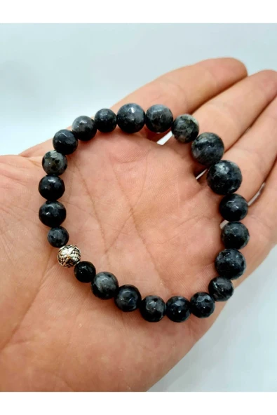 GÜMÜŞTEL EL SANATLARI Sertifikalı Labradorit Süzme Bileklik Doğal Taş ürün görseli 1