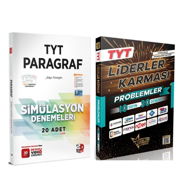 3D TYT Paragraf ve Liderler Karması Problemler Deneme Seti 2 Kitap ürün görseli 1