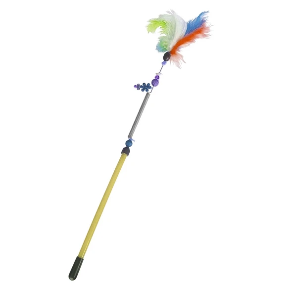 Markapet Yaylı Kedi Oyun Oltası 45 cm - 57 cm Sarı ürün görseli 1