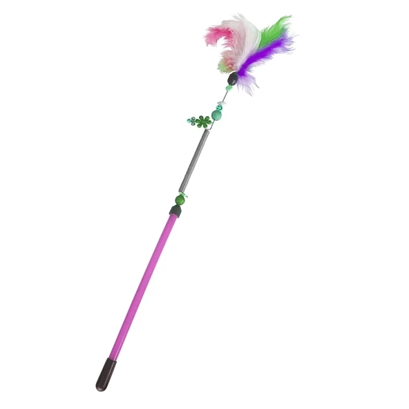 Markapet Yaylı Kedi Oyun Oltası 45 cm - 57 cm Pembe ürün görseli 1