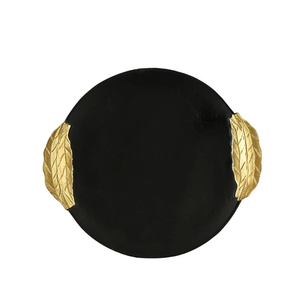 Vitale Siyah Gold Dekoratif Tepsi 39*35*3 cm ürün görseli 1