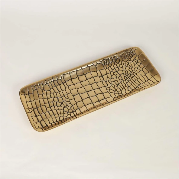 Vitale Metal Krokodil Dikdörtgen Tabak 15*41*2 cm ürün görseli 1