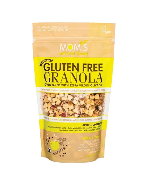 Mom's Natural Foods  Glutensiz Granola Elma+Tarçın 300 g e ürün görseli 1