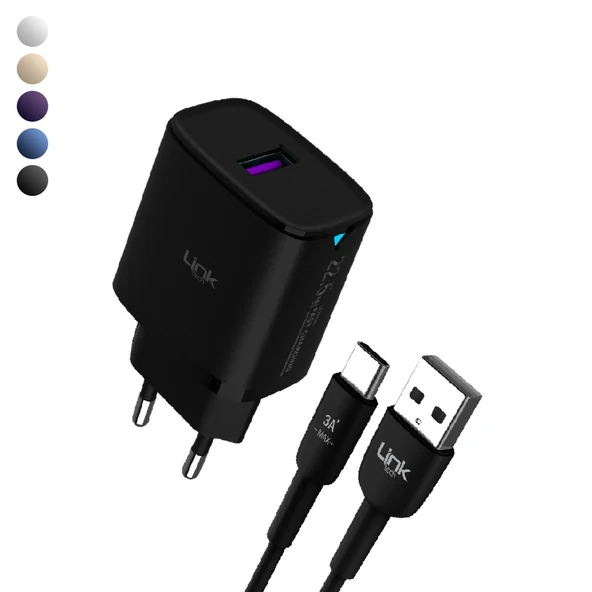 LinkTech C306 22.5W QC3.0 USB Çıkışlı Type-C Kablolu Şarj Aleti ürün görseli 1