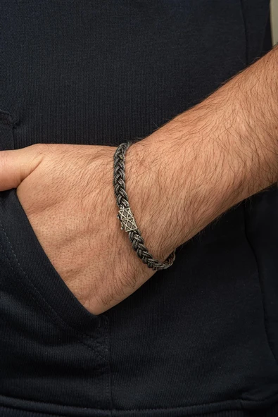 Örgü Hasır Model 925 Gümüş Bileklik Künye - Resim 6