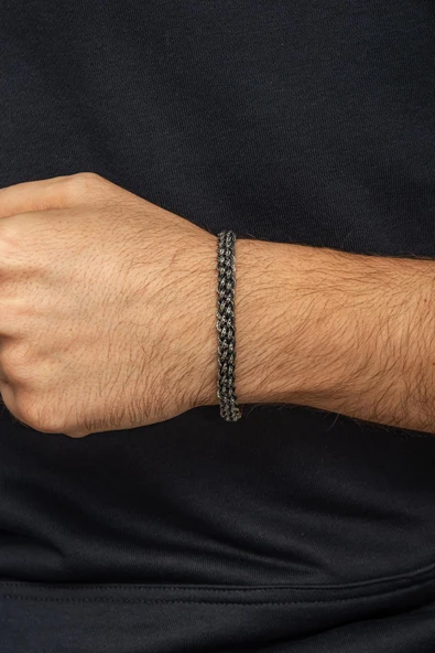 Örgü Hasır Model 925 Gümüş Bileklik Künye - Resim 6
