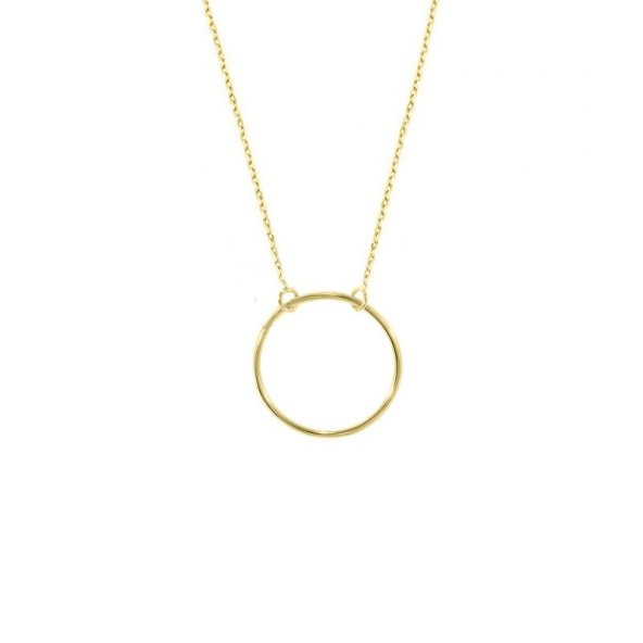 14k Sade Altın Halka Geometrik Kolye ürün görseli 1
