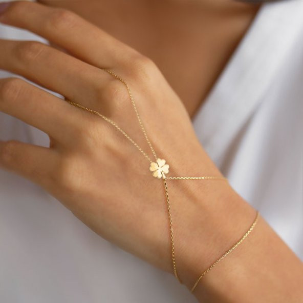 14k Altın Yonca Model Şahmeran - Resim 2
