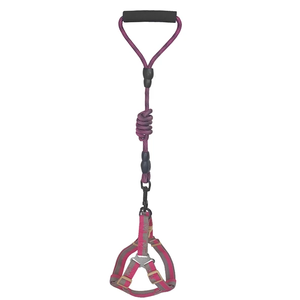 Köpek Göğüs Tasma Seti Dalga Desenli 2 cm*40-58 cm Mor-Pembe ürün görseli 1