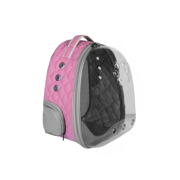 Markapet Kapitone Astronot Kedi Köpek Taşıma Çantası 28*32*40 cm Pembe ürün görseli 1