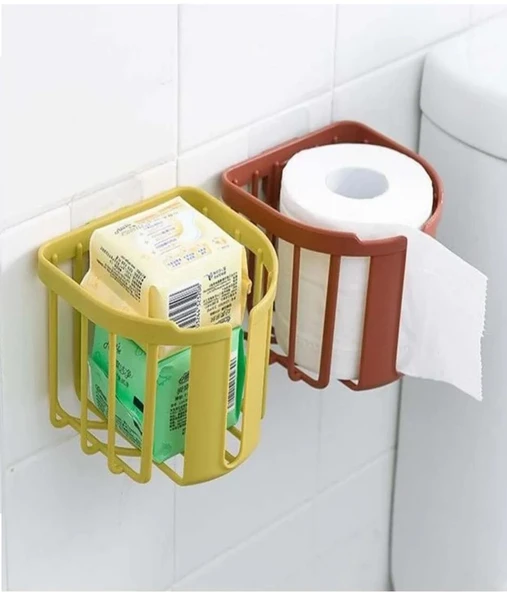 TİNEKE  WC Kağıdı İçin Pratik Kolay Monte Edilebilen Yapışkanlı Çok Fonksiyonlu  Banyo Organizeri ürün görseli 1