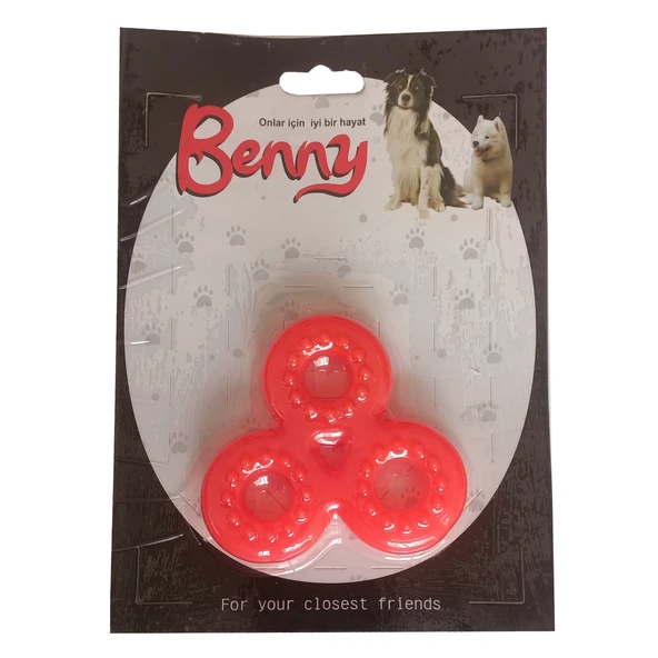 Benny Köpek Oyuncağı Üçlü Halka 9 x 9 cm Kırmızı ürün görseli 1