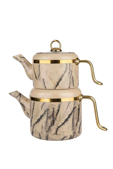 Arow Oolong Granit Çaydanlık Takımı - Kahve - TR-4443-K ürün görseli 1