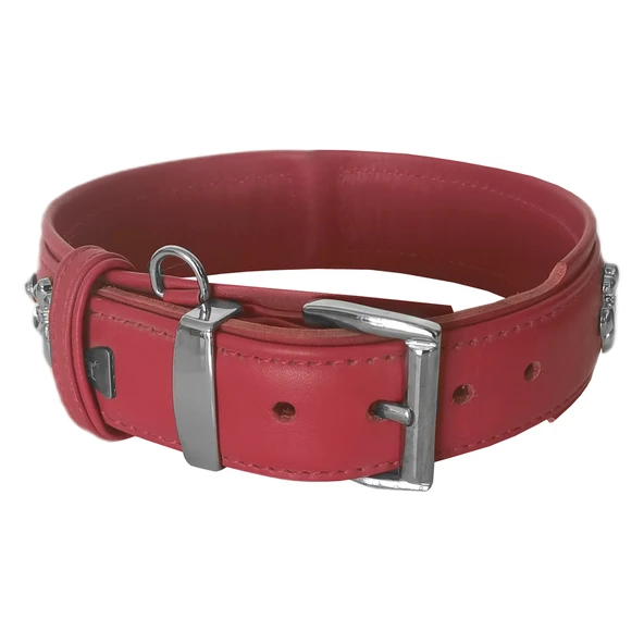 Markapet Deri Parlak Taşlı Köpek Boyun Tasması 28-32 cm X-Small Kırmızı ürün görseli 1