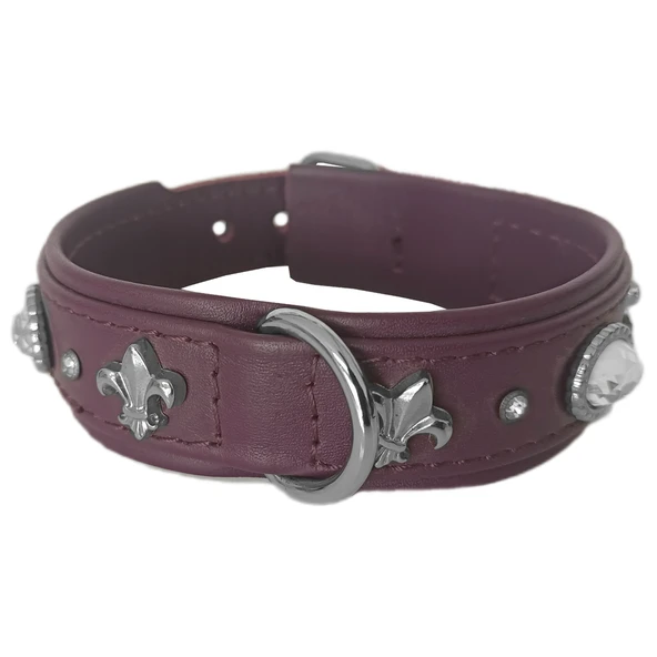 Markapet Deri Parlak Taşlı Köpek Boyun Tasması 28-32 cm X-Small Mor ürün görseli 1