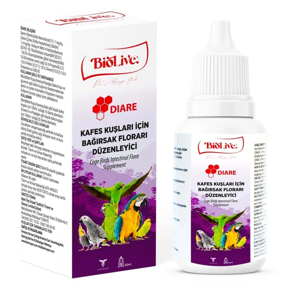 Biolive Diare Kuşlar İçin Bağırsak Düzenleyici Vitamin 50ml ürün görseli 1