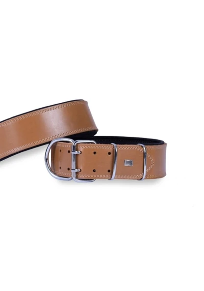 Doggie Konfor Deri El Yapımı Köpek Boyun Tasması 6x65-75 cm Kamel ürün görseli 1