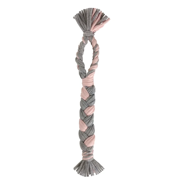 Köpek Oyuncağı Düğümlü Halat Diş İpi 4 cm-40 cm Pembe-Gri ürün görseli 1