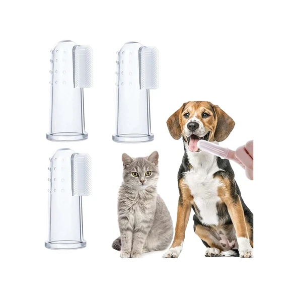 Markapet Kedi ve Köpek Parmak Diş Fırçası 5.5 cm Şeffaf ürün görseli 1