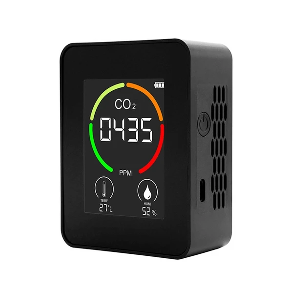 AEK-Tech CO2 Dedektörü Taşınabilir 400-6000ppm Ev Ofis Sera Hava Kalitesi Ölçüm Cihazı Şarjlı ürün görseli 1