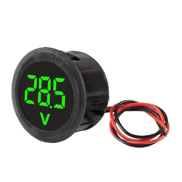 Dijital Voltmetre DC4-100V Yeşil Araç Karavan Motorsiklet Yat Tekne ürün görseli 1