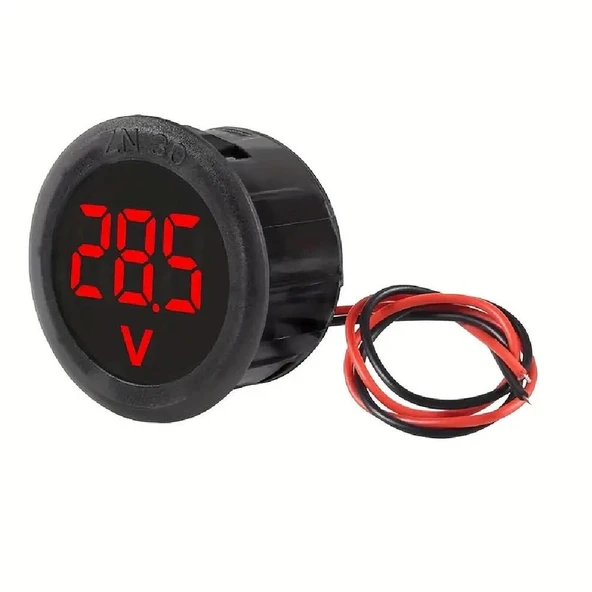 Dijital Voltmetre DC4-100V Kırmızı Araç Karavan Motorsiklet Yat Tekne ürün görseli 1