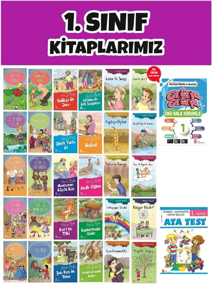Ata 1.Sınıf 2.Dönem Öğretmen Tavsiyeli  Ata Test + 30 lu Okuma Hikaye Seti ürün görseli 1