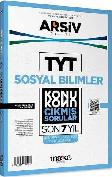 TYT Sosyal Bilimler ARŞİV Serisi Konu Konu Son 7 Yıl Çıkmış Sorular Marka Yayınları ürün görseli 1