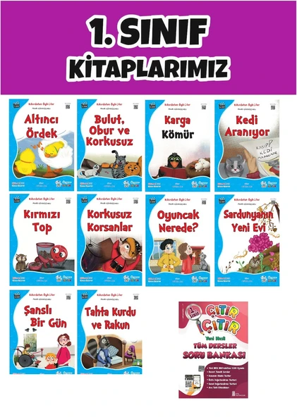 1.Sınıf 2.Dönem Yeni Nesil Sorularla Çıtır Çıtır Soru Bankası + 10 lu Okuma Hikaye Seti ürün görseli 1