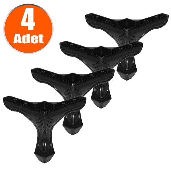 Lukens Mobilya Kanepe Masa Sehpa Puf Ayağı Siyah Baza Ayakları 14 Cm (4 ADET) ürün görseli 1