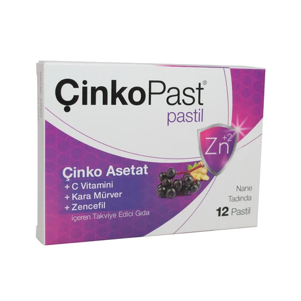 Çinkopast Nane Zencefil Kara Mürver Pastil 12'li ürün görseli 1