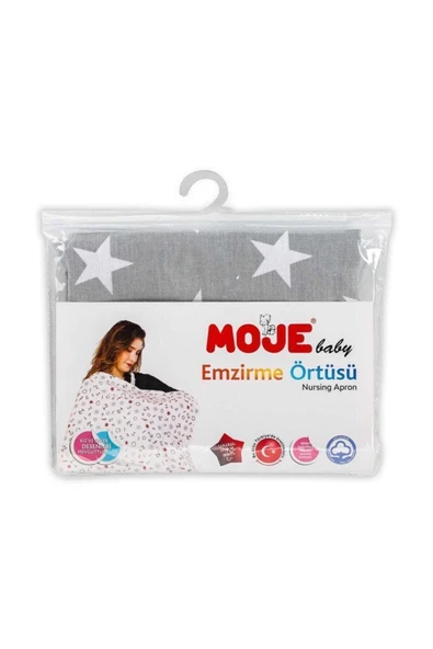 MOJE Anne Emzirme Örtüsü Gri Yıldız ürün görseli 1