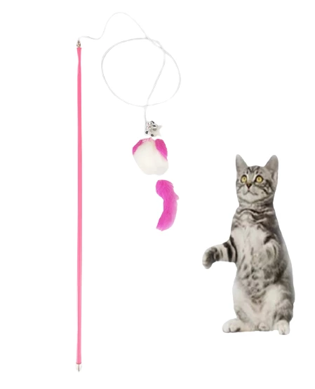 Kedi Oltası Çıngıraklı Tüylü İnce Fare 50 cm ürün görseli 1