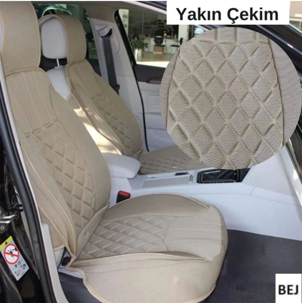 Oto Koltuk Minderi Full Set Takım-Bej Renk Takmatik Pratik ürün görseli 1