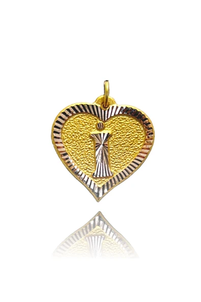 0.25 Gram 14 Ayar İ Harfi Kalp Kolye Ucu ürün görseli 1