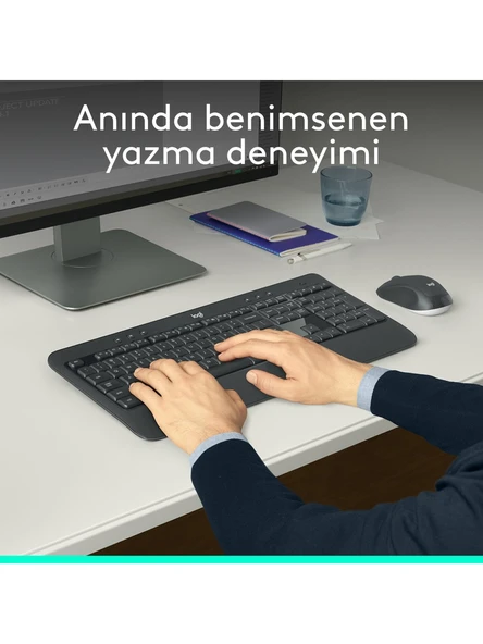 Logitech MK540 ADVANCED Kablosuz Türkçe Klavye Mouse Seti - Siyah - Resim 2