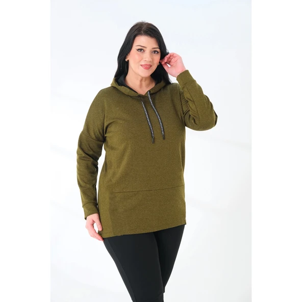 Büyük Beden Kapüşonlu Sweatshirt ürün görseli 1