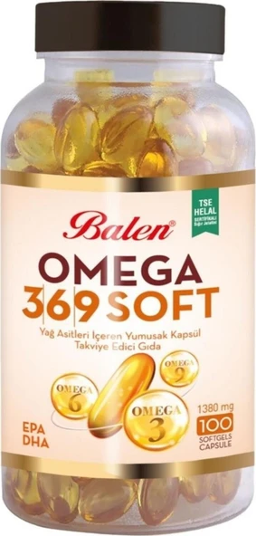 BALEN OMEGA 3,6,9 SOFT YAĞ ASİTLERİ 1380 MG 100 YUMUŞAK KAPSÜL ürün görseli 1