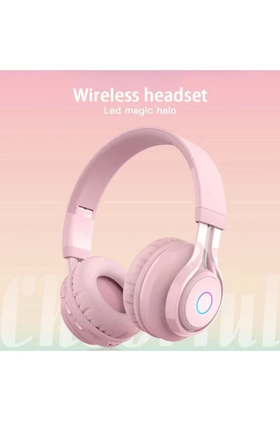 Bluetooth 5.0 kulaklık renkli LED ışıklı kulaklık taşınabilir katlanır kulaklık ürün görseli 1