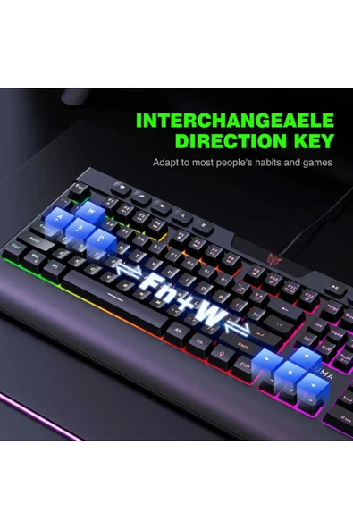 Onikuma G21 Rgb Oyuncu Klavye Mouse Seti - Resim 3