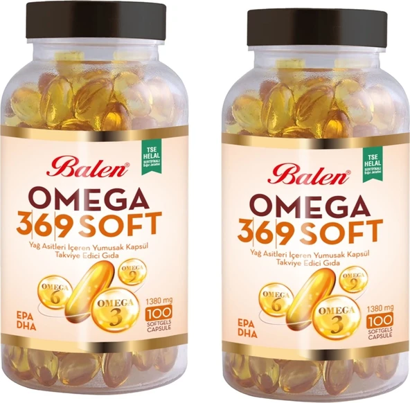 Balen 2 Adet Omega 3-6-9 1380 mg 100 Kapsül ürün görseli 1
