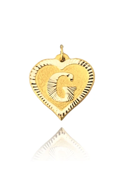 0.25 Gram 14 Ayar G Harfi Kalp Kolye Ucu ürün görseli 1