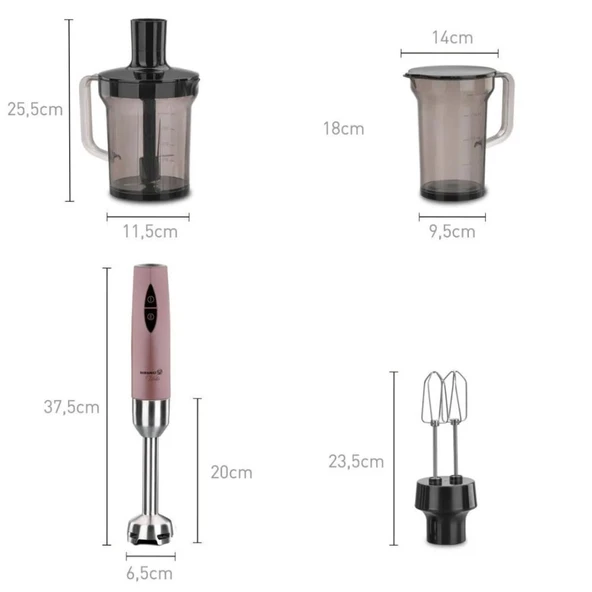 Korkmaz Vertex Mega Rosagold Blender Set A445-05 - Resim 3