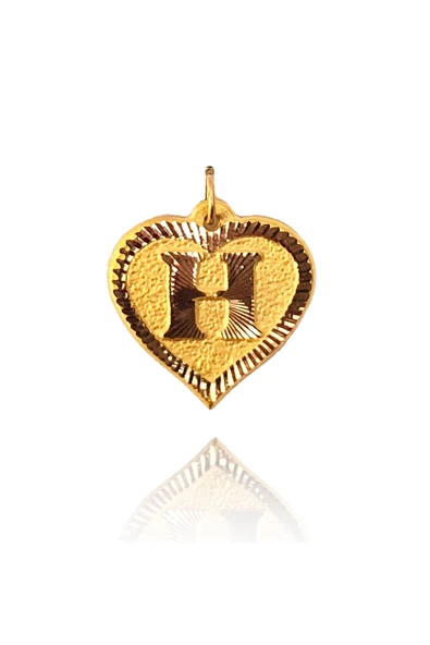 0.25 Gram 14 Ayar H Harfi Kalp Kolye Ucu ürün görseli 1