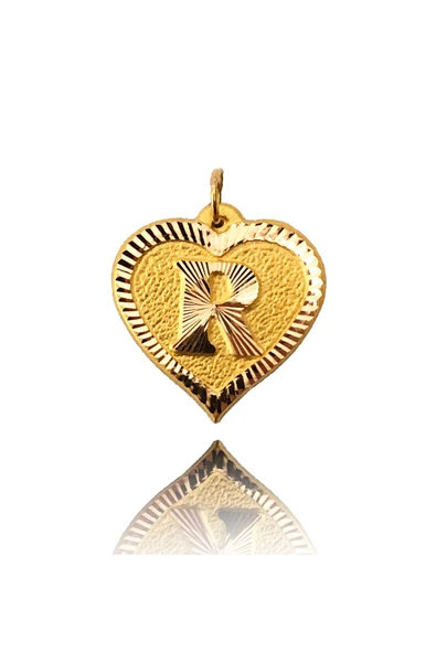 0.25 Gram 14 Ayar R Harfi Kalp Kolye Ucu ürün görseli 1