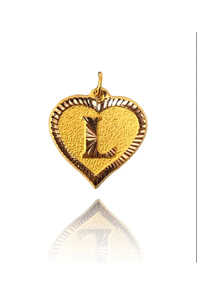 0.25 Gram 14 Ayar L Harfi Kalp Kolye Ucu ürün görseli 1