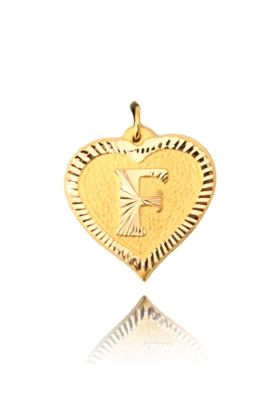 0.25 Gram 14 Ayar F Harfi Kalp Kolye Ucu ürün görseli 1