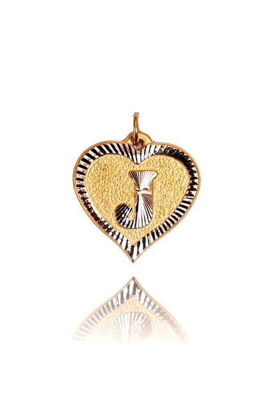 0.25 Gram 14 Ayar j Harfi Kalp Kolye Ucu ürün görseli 1
