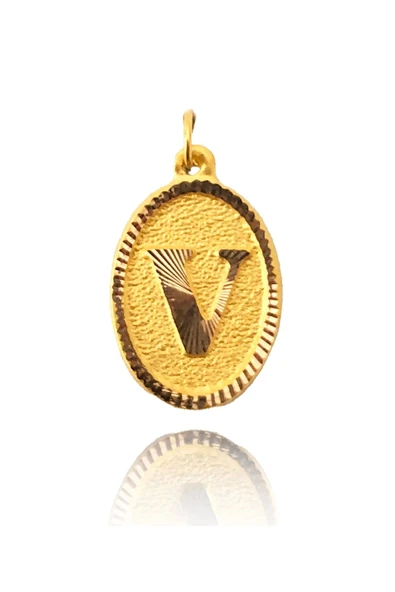 0.25 Gram 14 Ayar Altın V Harf Kolye ucu ürün görseli 1