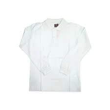 Alm beyaz uzun Kol Okul Tişört/T-Shirt polo yaka pamuklu ürün ürün görseli 1